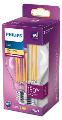 Immagine prodotto di Lampadina LED E27 A67 17W = 150W 2452lm 2700K Filamento caldo PHILIPS