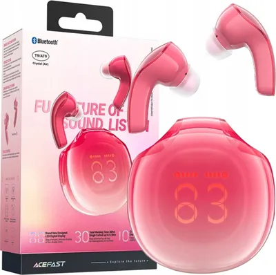 Obrázok produktu pre Bezdrôtové slúchadlá Acefast T9 Bluetooth 5.3 In-ear Loud Red