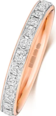 Produktbild von 18 Karat (750) Rotgold Eternity Damen - Diamant Trauring/Ehering/Hochzeitsring Brillant-Schliff 0.56 Karat G - SI1, 51 (16.2); TRS1876618KRRSL