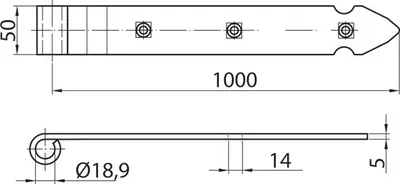 Produktbild von Bandscharnier 1000 mm ohne Haken fi 18mm