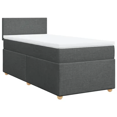 Produktbild von vidaXL Boxspringbett mit Matratze Dunkelgrau 90x200 cm Stoff
