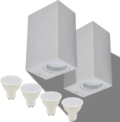Produktbild von vidaXL LED-Außenwandleuchten 2 Stk. Quadratisch Auf-/Abwärts