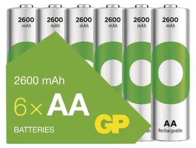 Nabíjecí baterie GP ReCyko 2600 AA (HR6), 6 ks