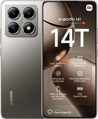 Produktbild von Xiaomi 14T 12GB + 256GB Titan Gray Smartphone