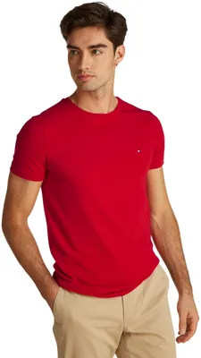 Obrázek produktu pro Pánské tričko Tommy Hilfiger, úzký střih, s pružnou látkou, model Mw0mw10800, krátký rukáv, barva červená (velikost M)
