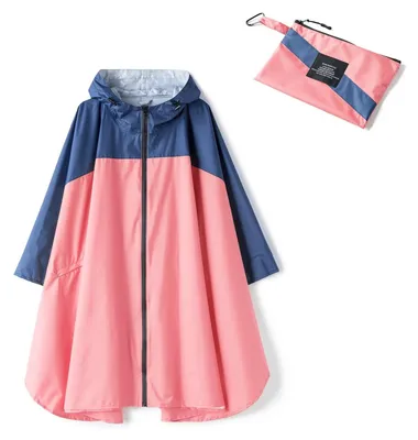 Immagine prodotto di Poncho impermeabile da donna con cappuccio – Giacca antivento leggera