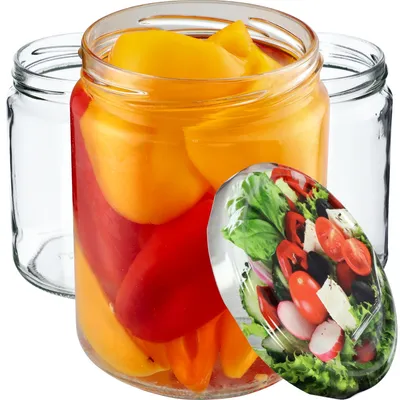 Image de KADAX Pots à confiture avec couvercle "Maki", Pots à confiture, Pots de conservation, 540 ml, Vege, 48 pièces