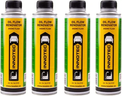 Immagine prodotto di 4 pezzi INNOTEC Oil Flow Renovator 300 ml – Detergente per interni motore e lavaggio sistema olio per benzina e diesel – pulisce il basamento, i canali dell'olio e le fasce elastiche