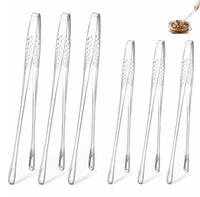 6 Küchenzangen Edelstahl 304, 24 & 28 cm, spülmaschinengeeignet