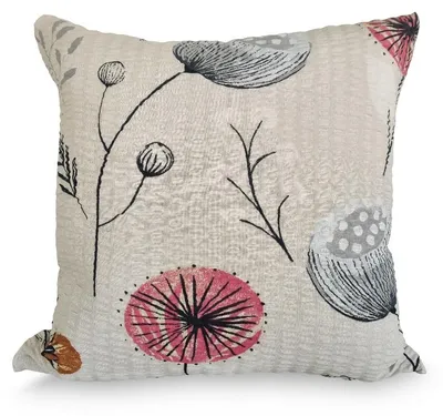 Obrázok produktu pre Poťah na vankúšik s motívom makov, 40x40 cm, farba: béžová, odtieň: kora