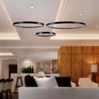 Obrázek produktu pro Designová stropní svítidla - Designová závěsná svítidla - IP20 - Černé pouzdro - 57 Watt - 6840 Lumen - 4000K