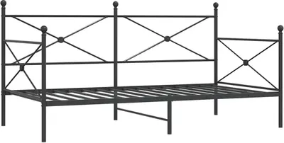 Image de vidaXL Lit de jour sans matelas noir 100x200 cm acier