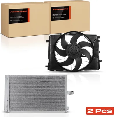 Productafbeelding van Frankberg 1x aircocondensor+koelventilator voor Mercedes CLS C218 X218 E-Klasse W212
