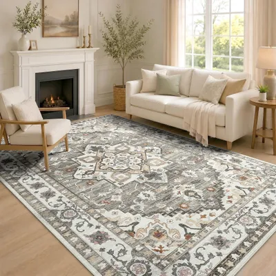Zdjęcie produktu dla Dywan Vintage Krótki Włos 63 x 220 cm - Można prać, Antypoślizgowy, Taupe