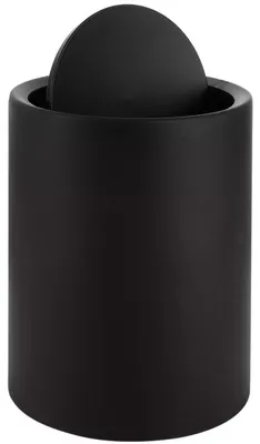 Produktbild von Mülleimer Bad 8L Schwarz Kunststoff mit Schwingdeckel 26x22x16.5cm BPA-frei