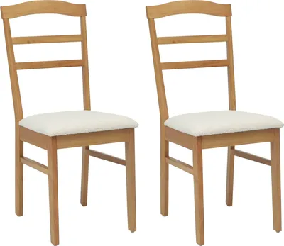 Imagen del producto de vidaXL: Juego de 2 sillas de comedor, madera de caucho maciza, color natural y claro
