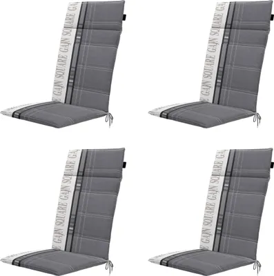Produktbild von Madison - Gartenstuhlauflage Hochlehner Madison Garden grau - Ca. 120x50 cm - 4er-Set