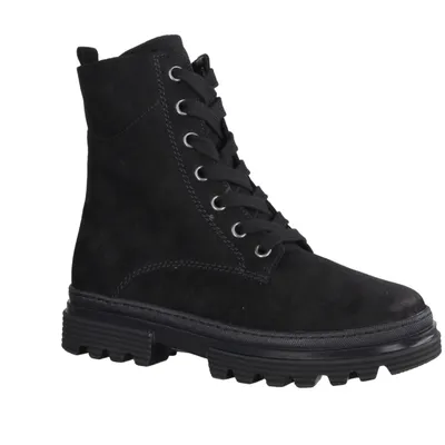 Zdjęcie produktu dla Gabor Comfort 32515-47 Sznurowane buty za kostkę, damskie, skóra, czarny, ciepła podszewka - buty damskie modne buty za kostkę / botki, czarny, skóra (miękki nubuk), wysokość obcasa: 10 mm