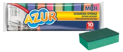 Obrázek produktu pro Houbička na nádobí MIDI AZUR 10ks