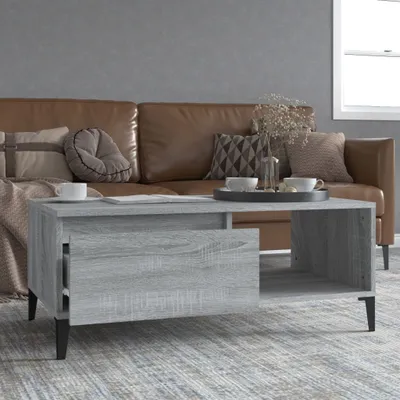 Produktbild von "Rabatt" Couchtisch modern - Wohnzimmertisch - Einfache Montage - Grau Sonoma 90x50x36,5 cm Holzwerkstoff - Kaffeetisch CC21853