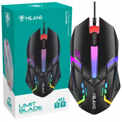 Image de Souris de jeu LED, filaire, noire, RGB, pour PC