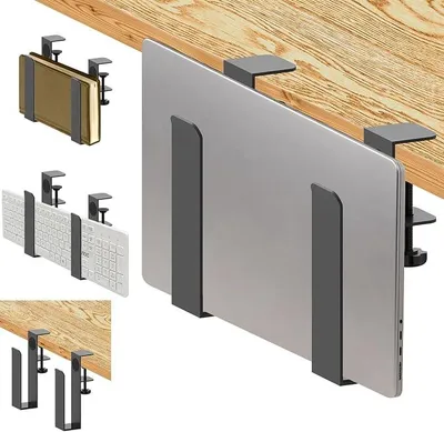 Produktbild von PolkaHome® Verstellbare Laptophalterung für Schreibtisch, Kratzfest, Vertikal, Hängende Aufbewahrung für Laptop, Tablet, Tastatur,