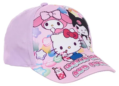 Produktbild von Hello Kitty Mädchen Kappe Cap Kinder Schirmmütze mit Kuromi My Melody Motiv Sanrio Kappe verstellbar, Farbe:Lila, Größe:54