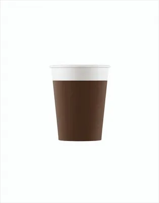 Obrázek produktu pro 8 papírových kompostovatelných jednobarevných hnědých kelímků 200 ml