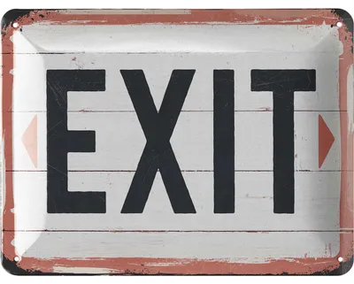 Produktbild von LANOLU Blechschild EXIT Schild, vintage Kino Schild, Partykeller Deko, Kneipen Bar Dekoration, retro Metallschild, Ausgang Sign 15x20cm