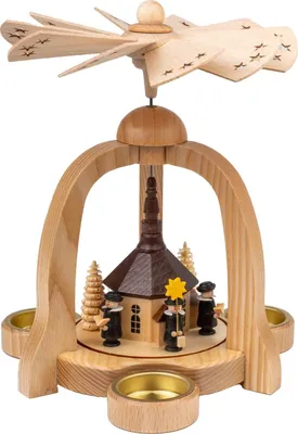 Produktbild von Jan Legler Erzgebirge Teelichtpyramide 20x20x23 cm, Modell:mit Seiffener Kirche
