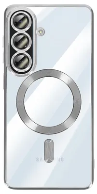 Image de Avizar, coque MagSafe pour Galaxy A57 avec cadre chromé brillant, gris
