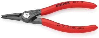 Produktbild von Knipex 48 11 J1, Sicherungsringzange, Chrom-Vanadium-Stahl, Kunststoff, Rot, 140 mm, 105 g