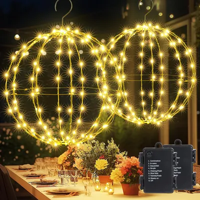 LED-Weihnachtskugeln 33/28 cm, 144+120 LEDs, Timer, IP44, 2 St.