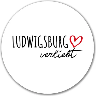 Produktbild von Huuraa Aufkleber Ludwigsburg verliebt 10cm rund Sticker Geschenkidee