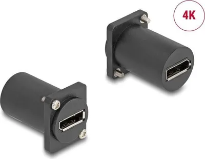 Produktbild von DeLOCK D-Typ Modul DisplayPort Buchse zu Buchse 4K schwarz, DisplayPort, DisplayPort, Schwarz