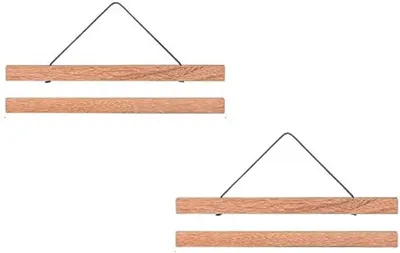 Zdjęcie produktu dla Magnetyczne listwy magnetyczne z drewna tekowego, zestaw 2 sztuk, 40 cm, do zdjęć i plakatów