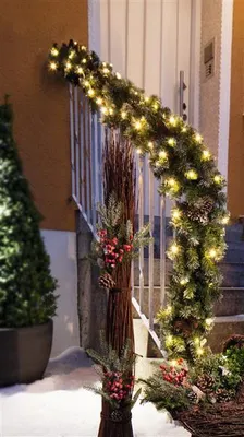 Productafbeelding van Lichtslinger 'Natuurlijke Winter', sneeuw, dennenboom, kegels, kerst, kerstmis