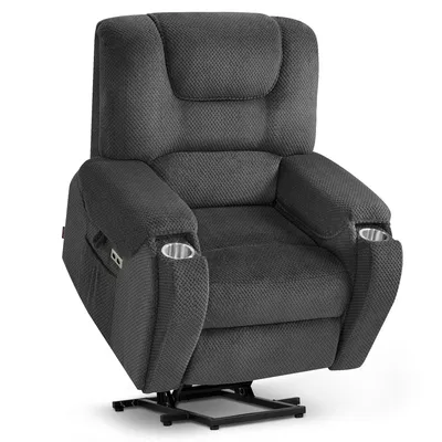 Produktbild von M MCombo Fernsehsessel mit Aufstehhilfe Elektrisch, mit Massage & Heizung, Relaxsessel mit Liegefunktion bis 145°,7252 (Stoff, Dunkelgrau)