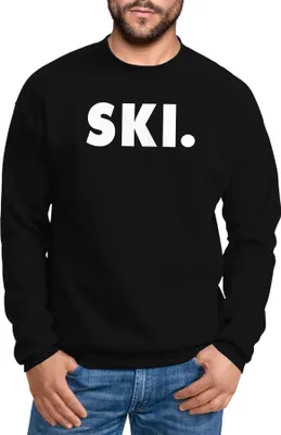Produktbild von Sweatshirt Herren Ski Wintersport Wintersportler Ski-Fahrer Ski-Pullover Rundhals-Pullover Moonworks® schwarz M