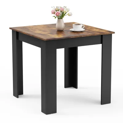 Produktbild von Mondeer Quadratischer Esstisch 80x80 cm, Platzsparender Küchentisch für 2-4 Personen, Modernes Design in Holzoptik & Schwarz, Stabile L-förmige Beine