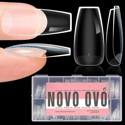 Image de Ongles en gel transparents 336 pièces 14 tailles Couverture moyenne Manucure