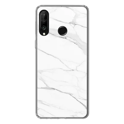 Produktbild von MuchoWow® Handyhülle Schutzhülle Hülle für Huawei P30 Lite Marmor - Weiß - Linie - Muster - Luxus - Marmoroptik Silikon Softcase Handy Hülle - Handyhülle