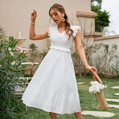 Produktbild von Simplee Midikleid für Frauen Aaron weiß S
