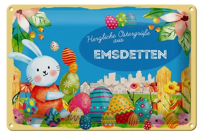 Produktbild von Blechschild Ostern Ostergrüße 30x20cm EMSDETTEN