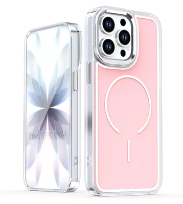 Produktbild von Magnetische Hülle für iPhone 14 Pro Max, Dünn Klare Stoßfest Handyhülle, Kompatibel mit MagSafe Pink