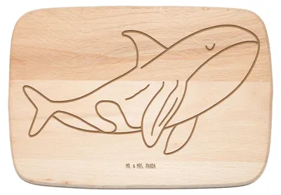 Produktbild von Mr. & Mrs. Panda Frühstücksbrettchen Orca - Transparent - Geschenk, Wal, Schneidebrett, Meer, Orcas, Arbeit, Motivation, Holzbrettchen, Holzbrett, Frühstücksbrett