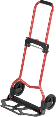 Produktbild von Unyqoos® Klappbare Sackkarre – 70 kg Tragkraft, Stahlrahmen, höhenverstellbarer Teleskopgriff mit rutschfester Gummibeschichtung, Vollgummiräder