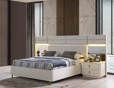 Immagine prodotto di Comodino doppio, stile moderno, colore bianco, nuovo, pratico, per la camera da letto