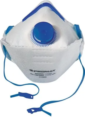 Productafbeelding van Mondmasker Shark·FFP2/V, conform EN149:2001+A1:2009, FFP2NRD, met uitademklep. 12 stuks per doos