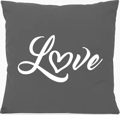 Produktbild von Huuraa Kissen Love Herz Hearth 40x40cm mit Füllung Steel Grey Baumwolle Dekokissen Geschenkidee